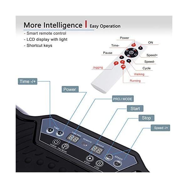 WelKare Full Body Vibration Machine Exercise, Body Vibration Platform Exercise Machine for Home Workout Vibrating Plate with Pull Up Bands