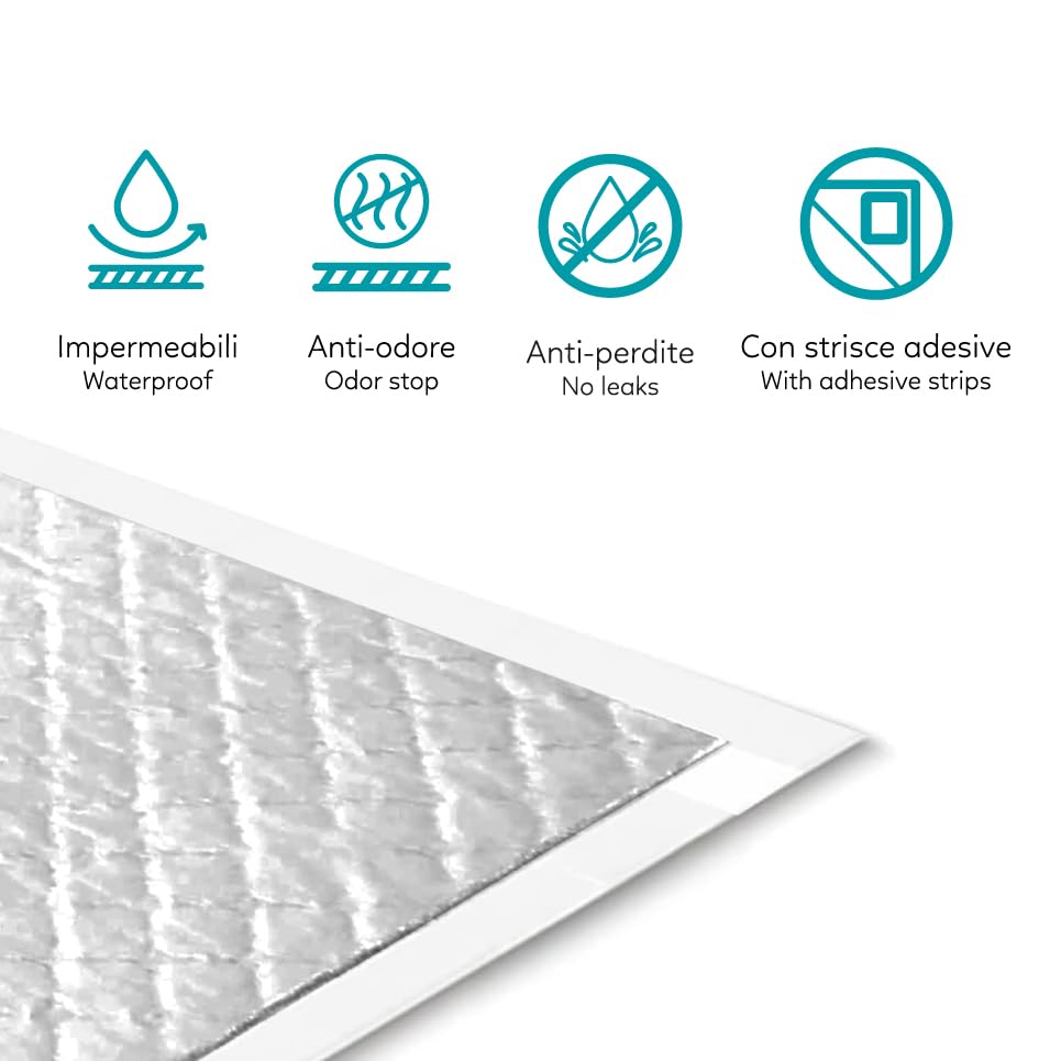 Tappetini Igienici Per Cani 60x90 Cm – 180 Pezzi, 5 Strati Con Carbone Attivo Anti-Odore, Ultra Assorbenti E Impermeabili, Con Adesivi Antiscivolo – AQPET NappyPet Carbone