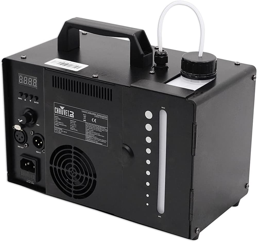 CHAUVET DJ Hurricane Haze 1DX Water-Based Haze Machine (HHAZE1DX) Bundle with 2x CHAUVET DJ High Performance Haze Fluid - 1 Gallon