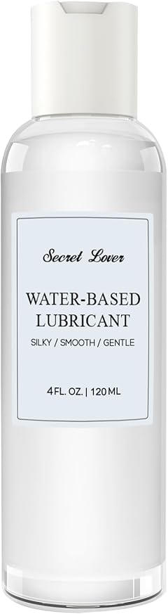 Secret Lover Water-Based Personal Lubricant, Portable Silky Smooth Long-Lasting Lube for Women, Men, and Couples, Natural Ingredients Non-Staining, 4 Fl Oz