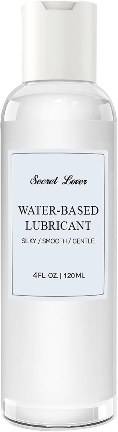 Secret Lover Water-Based Personal Lubricant, Portable Silky Smooth Long-Lasting Lube for Women, Men, and Couples, Natural Ingredients Non-Staining, 4 Fl Oz