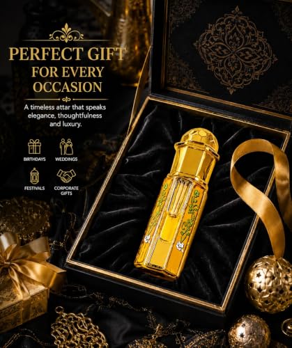 Image of SOLAVEA Green Oud Attar Perfume Oil for Men & Women | Premium Arabic Fragrance | Alcohol Free Long Lasting Concentrated Attar | Luxury Roll On Perfume with Oud, Rose & Musk Notes | Travel Friendly Perfume Oil 3ml,(PACK OF 2)