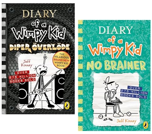 Penguin UK Ltd Diario de un niño debilucho de Jeff Kinney Conjunto de colección de 2 libros (Diper Överlöde: Libro 17 [Paperback No Brainer: Libro 18 [Tapa dura)