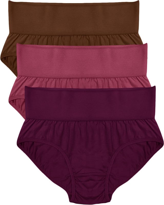 Image of Soft & Comfy Hipster Panties for Women - Pack of 3, 100% Pure Cotton, Wide Elastic Waistband, Multicolor, Perfect for Everyday Wear
