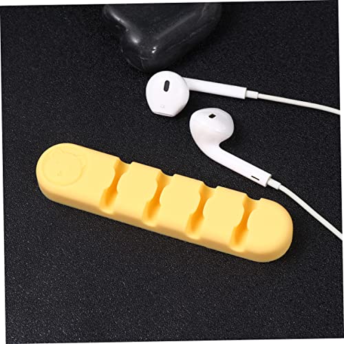 DOITOOL 2pcs Clips para cables adhesivos de silicona para organización de escritorio, soporte para cables para gestión de cables, compatible con superficies limpias y fácil de instalar, amarillo limón miniatura 6