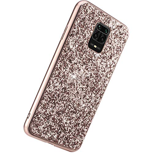 Fundas Para Xiaomi Redmi Note 9 Pro Herbests Funda Compatible con Xiaomi Redmi Note 9 Pro - Funda con Purpurina y Lentejuelas Cárcasa Ultra Fina de TPU Silicona...