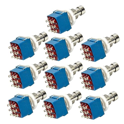 ifundom Metal Foot Guitar Effects Pedal Switcher 10pcs 9-pin 3pdt Latching Footswitch
