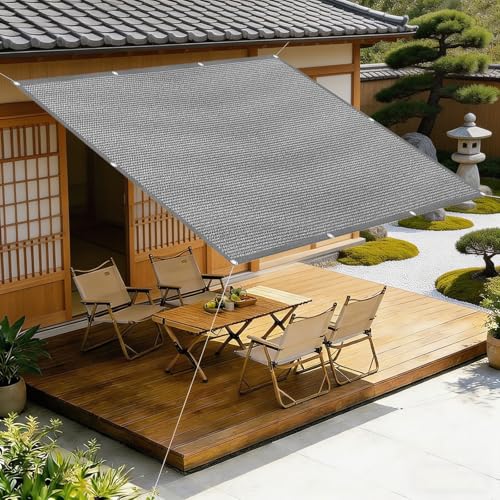 Voile d'ombrage rectangulaire gris 70x370 cm anti-UV perméable pour jardin