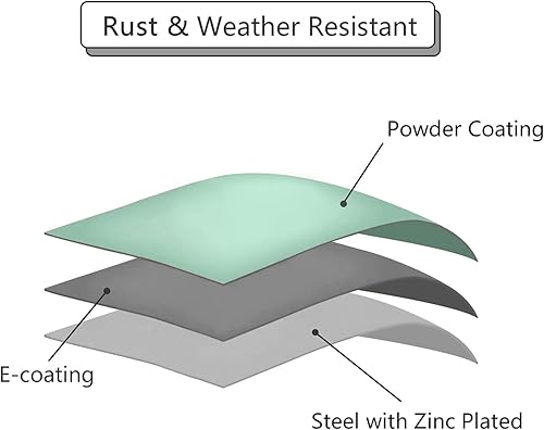 Miniatura 6 de Mesa de centro para patio, mesa redonda de acero de metal para exteriores, resistente a la intemperie, antioxidante, mesa para exteriores (negro)