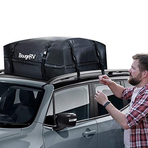 BougeRV Rooftop Cargo Carrier Bag Car Roof Bag Cargo Carrier Waterproof 15 Cubic