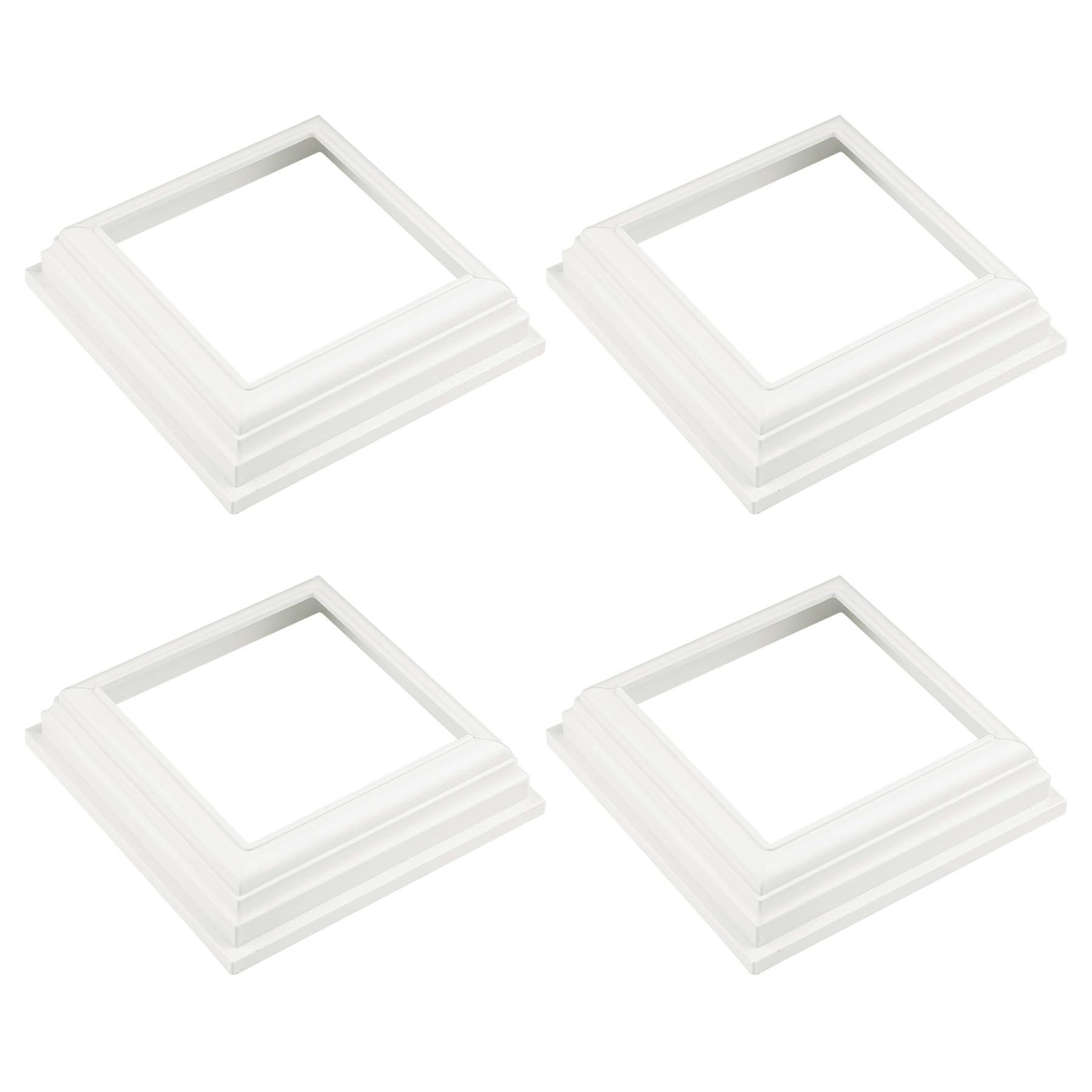 White Vinyl Wrap 4PCS X 4inch Split Type Post Skirt, White Post