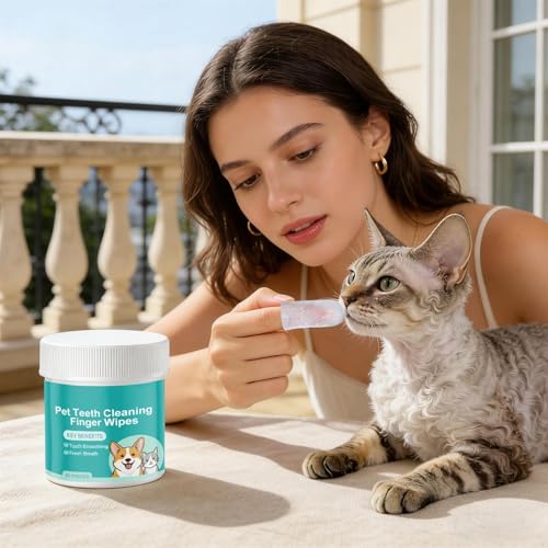 Zahnreinigungstücher für Hunde- sanftes Hunde- Fingerzahnbürsten- Set, Katzenzähne, Reinigungstücher, für Welpen, Kätzchen, zum Entfernen von Mundgeruch, Zahnbürsten-3