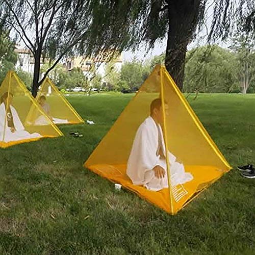 SUKDO Pyramide De Méditation, Tente Jaune 1,5 M * 1,5 M * 1,33 M, Utilisée pour L'auto-Réparation Et La Méditation De Yoga Cover
