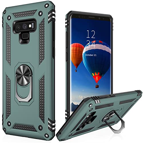 Coque Samsung Note 9 antichoc militaire LUMARKE avec béquille vert pin