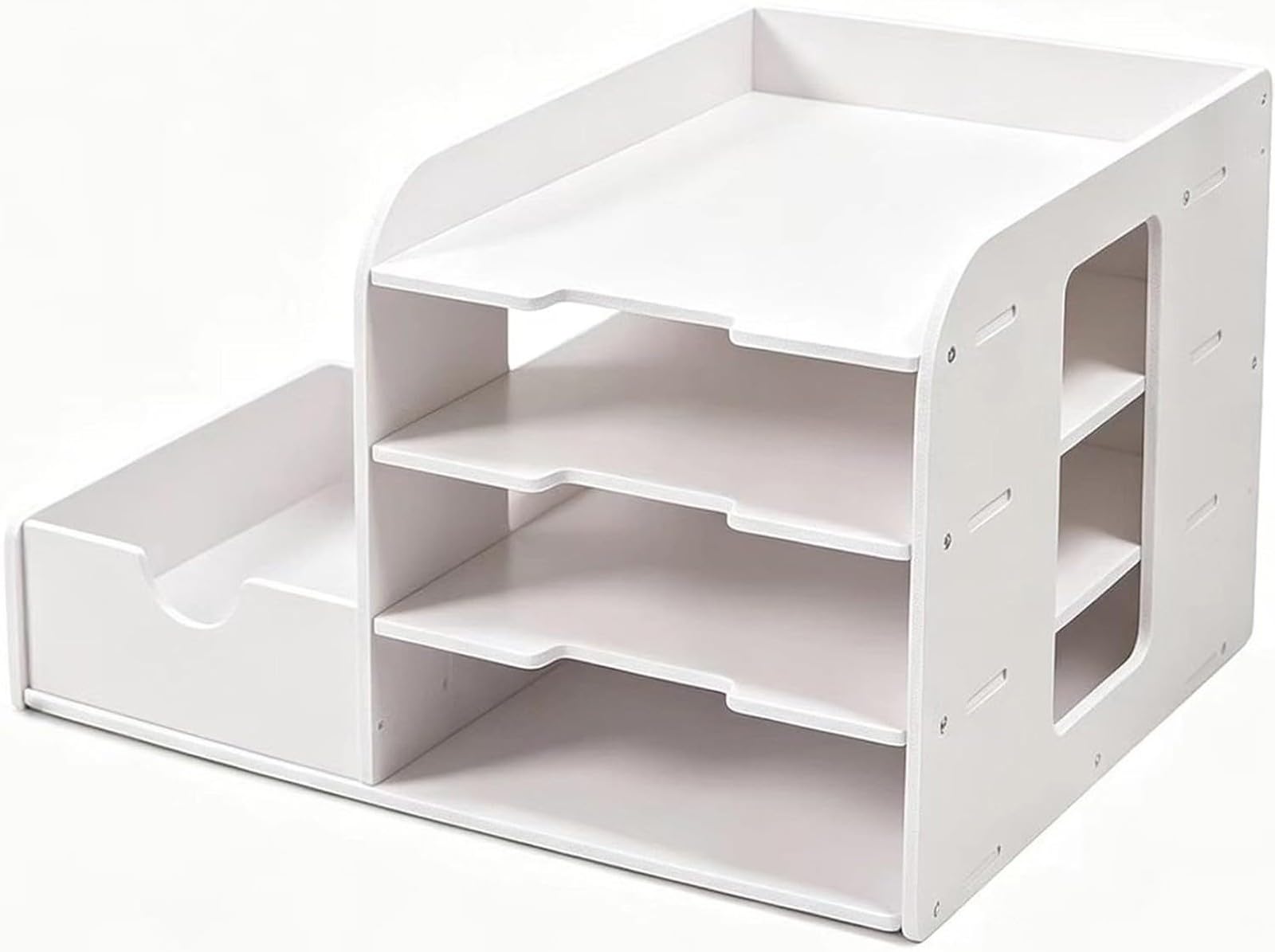 Organizer na papier biurkowy do wielopoziomowego przechowywania dokumentów, sorter poczty do prac domowych, arkuszy papieru w klasie, biurko (4-poziomowy_C)