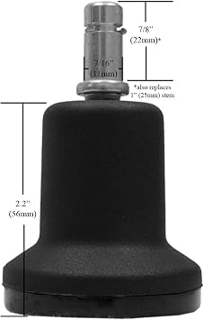 Office Chair or Stool Bell Glides - High Profile - Set of 5 - S0007-5