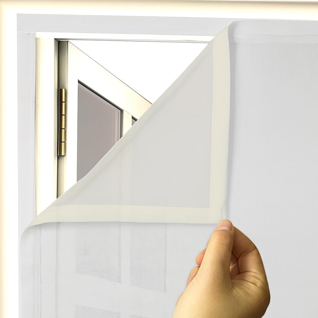 Window Mosquito Net Screen, 4X5 Modern Design with Diagonal Pattern (White, 4ft x 5ft)