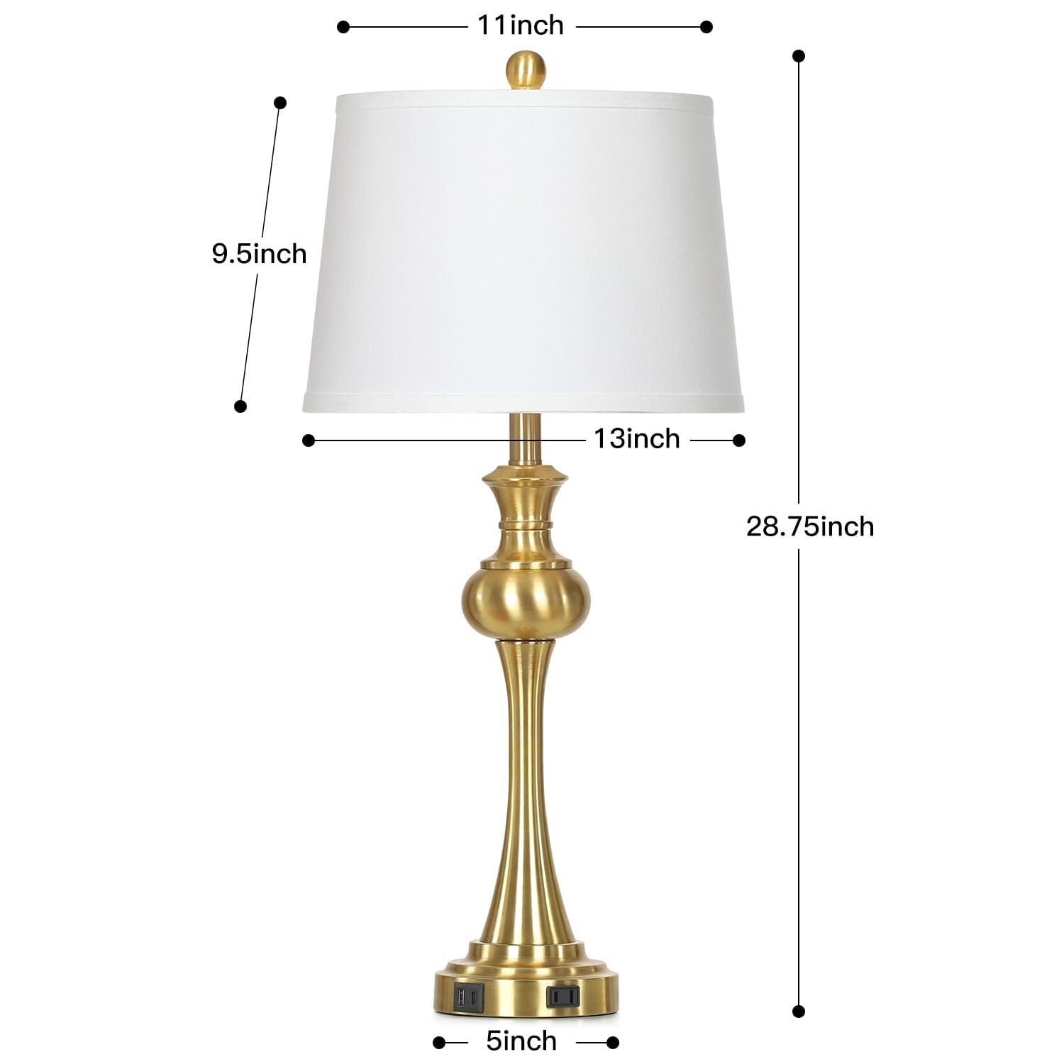 XANAYXWJ Lampe avec Prise USB CA pour Chambre à Coucher, Table de Chevet, Table Basse, Incluse, Convient pour Le Salon, Le dortoir, Le Bureau (argenté - Lot de 2)