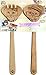 Talisman Designs Beechwood Salad Serving Set, Cat Design , Laser Etched Fork and Spoon, 12-inches Long