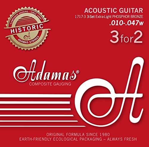 Adamas Akustikgitarren Saiten Historic 3er Satz Ex-Light