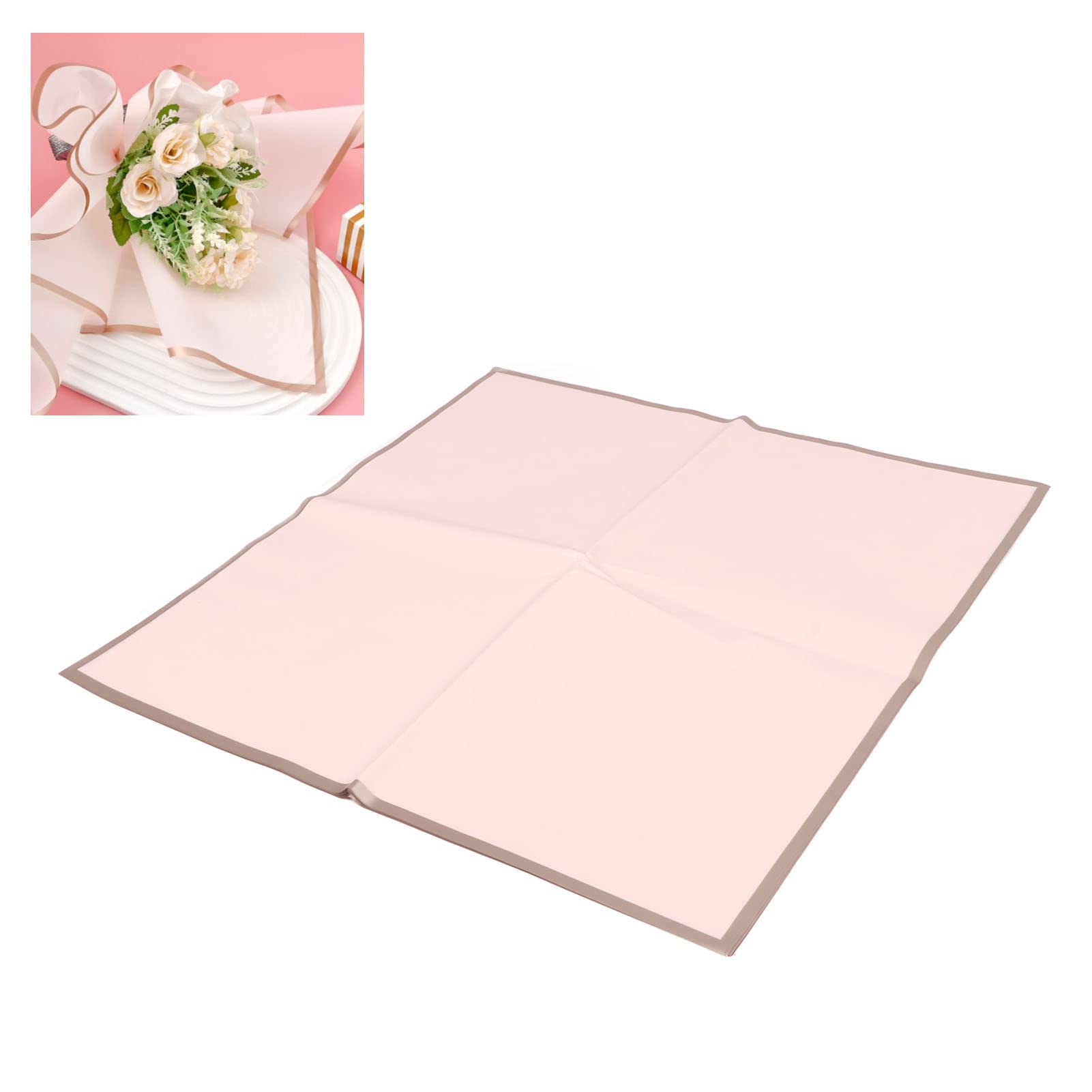 20 fogli di carta da regalo per fiori con bordi dorati, confezione per 20 fogli di carta da regalo per fiori con bordi dorati, confezione per