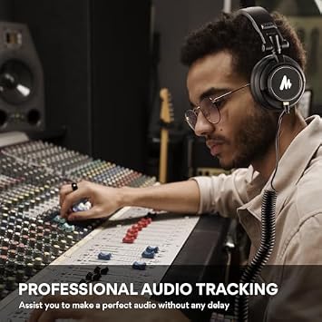 MAONO AU-A04 USB Microphone with AU-MH601 Studio Monitor Headphones Bundle Streaming Podcasting Pack Plug and Play for Computer, YouTube, Music