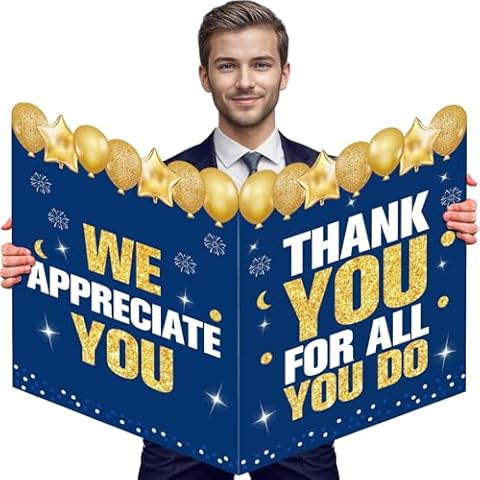 Innovoscape We Appreciate You Card Large Thank You Card Farewell Greeting Card Gift Thank You For All You Do Employee Staff Appreciation Gifts Teacher Doctor Retirement Appreciation Party Decor Cover