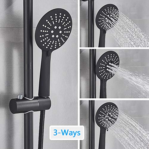 Robinet de douche thermostatique mural avec douchette modèle B