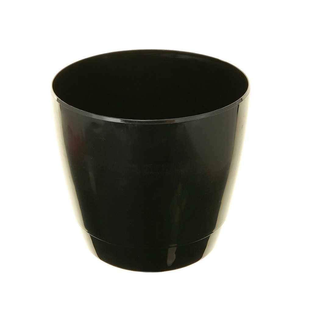 Whitefurze G0614RD 14cm Round Indoor Pot Cover - Black — image 1