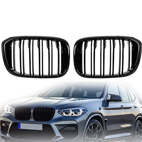 Grilles Calandre Noir Brillant Style Course pour BMW X3 G01 Finition Luxe
