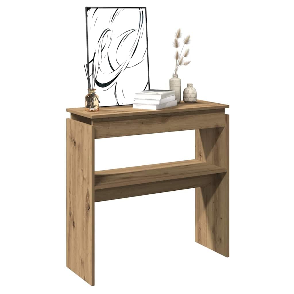 SXZenSpace Console Table Artisan Oak 102x30x80 cm Engineered Wood Hallway Desk with Shelf Modern Versatile Small Side Entryway Living Room Corridor and Bedroom