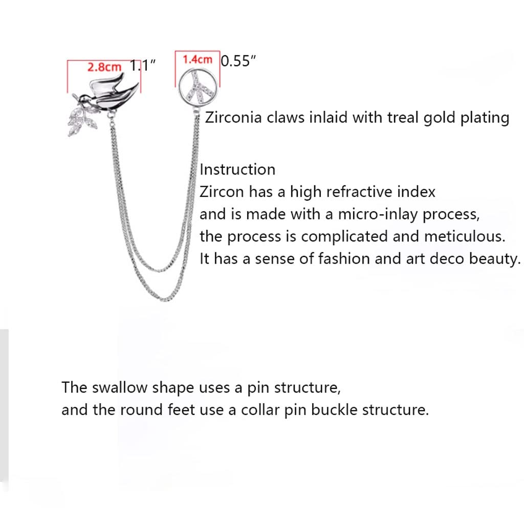 Brosche Broschennadeln Glückliche Schluckkette Broschen Luxus Atmosphäre Personalisierte Kragen Brosche Pin Herren Anzug Hemd Kragen Zubehör Frauen Broschen