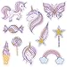 Unicorn Birthday Party Supplies Decorations - 20 Beautiful Unicorn Themed Cutouts with Sparkle Gold Glitter