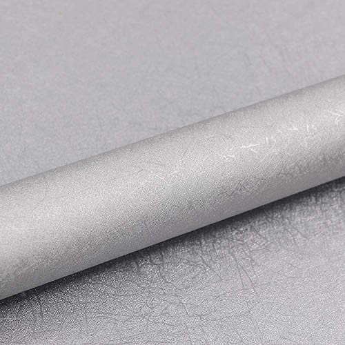 Image of Self Adhesive Wallpaper for Furniture, Almirah, Table Top, Wardrobe, Kitchen, Cupboard Decal & Door| Kitchen Wall Paper Sticker DIY PVC Self Liner Vinyl Stickers. (Silver Grey, 16x200 Inch)