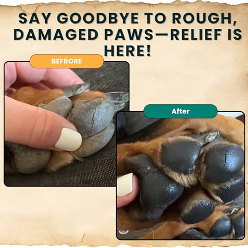 Trail Hound Dog Paw Balm – Natural Dog Paw Protector for Dry, Cracked Heels – Soothes Itchy Skin, Lick-Safe Paw Soother for Dogs – Nose Balm for Dry Snout & Paws, Softens & Repairs – 3oz