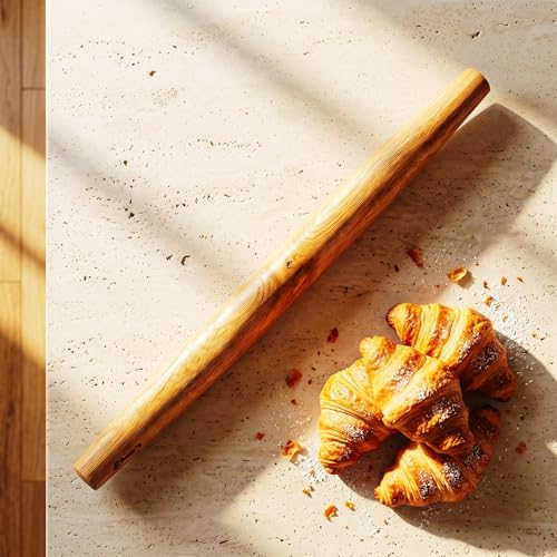French Rolling Pin – 18 Inch Wooden Dough Roller for Baking Pizza, Pie Crust, Cookies & Pasta | Essential Kitchen Tool & Gift for Bakers, Chefs & Home Cooks - Image 4