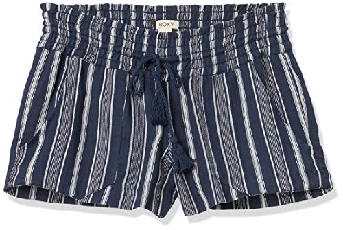 Roxy Junior's Yarn Dye Shorts, Mood Indigo Oceanside Stripes, Small