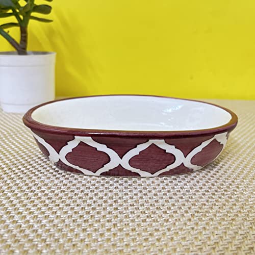 Image of Ceramic Soap Dish Holder, Ceramic Soap Dish Tray Holder, Purple Brown