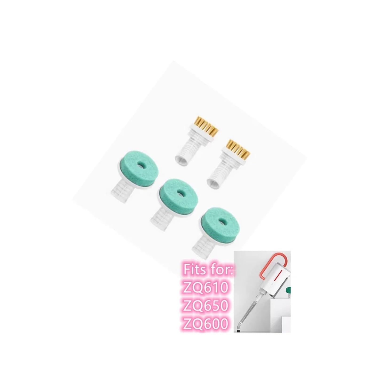 Estropajo de doble función y cabezal de cepillo de alambre, compatible con Deerma ZQ600 ZQ610 ZQ650, accesorio de eliminación de manchas resistente for aspiradora de mano inalámbrica