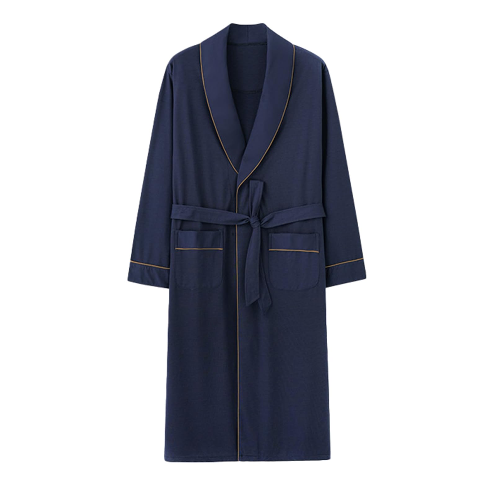 TIANQIHAO Mens Long-Sleeve Nightgowns, Modal Cotton Pajama Robe Spa Bathrobe Sleepwear,Kk5603-Large