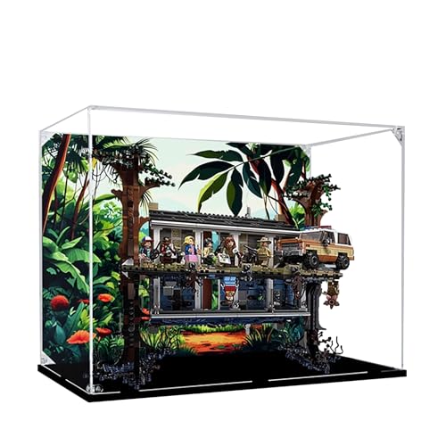 Vitrina acrílica para Lego 75810 modelo Stranger Things, caja expositora de 3 mm a prueba de polvo, vitrina compatible con Lego 75810 (modelo no incluido) (fondo 3 mm B)