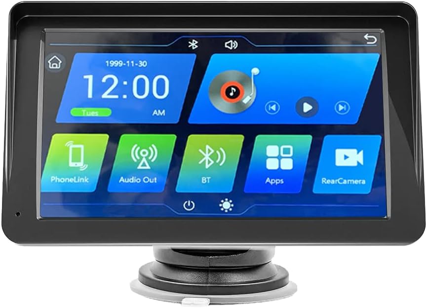7'' Wireless CarPlay CarPlay Screen for Car, Apple CarPlay & Android Auto, Portable HD Touch Screen Car Stereo with Bluetooth, Navigation, Voice Control, GPS Navigation, FM