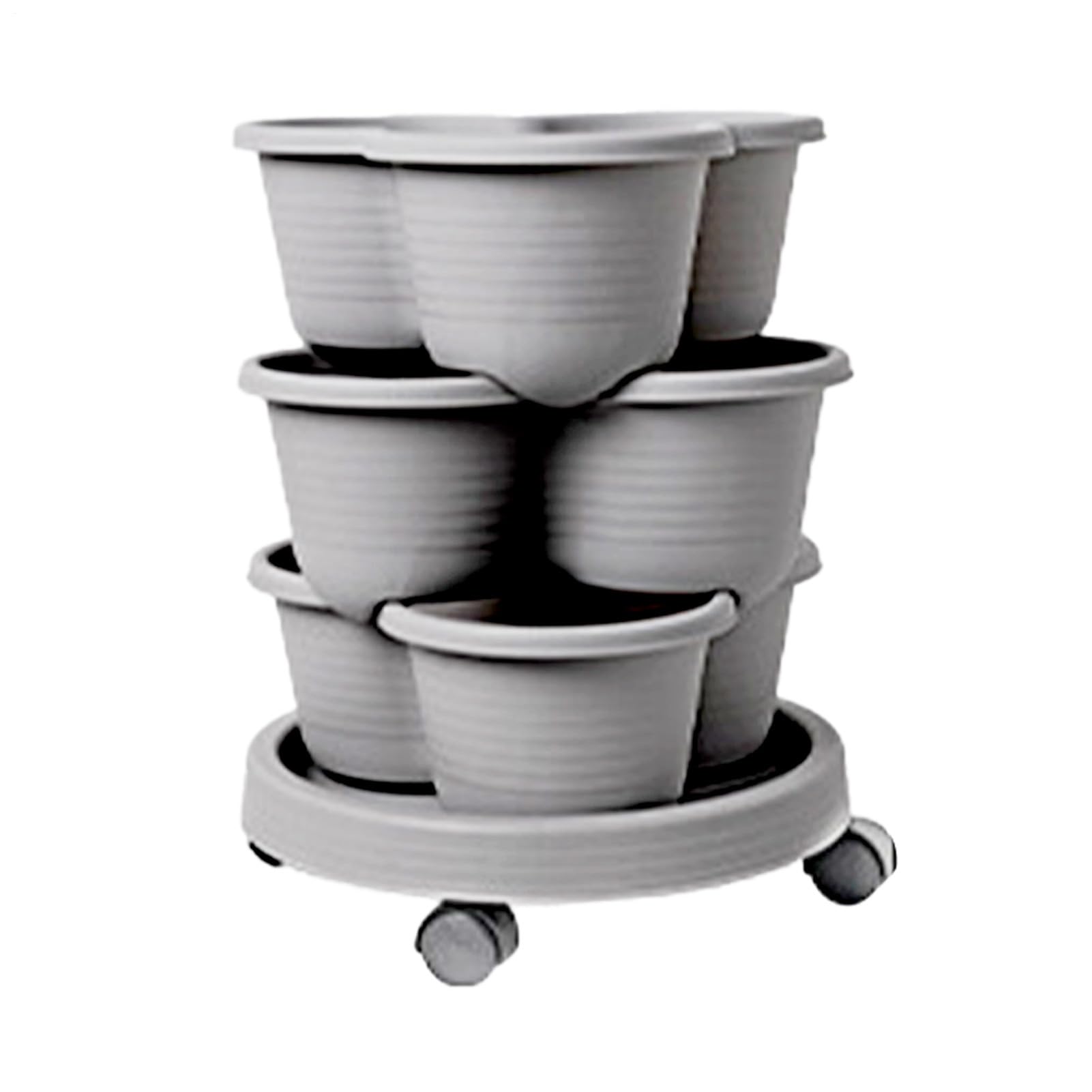 Torre Cultivo Vertical De Cultivo En Contenedor con Ruedas Extraíbles | Jardinera Exterior Superponible En Niveles Kit De Herramientas Para Verduras, Suculentas Y Fresas, Interior Y Exterior