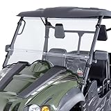 KEMIMOTO 2-in-1 PC Removable Front Windshield Pre-installed rubber Seal Strips Windshield Compatible with UTV Hisun , Msu,Axis,Coleman,Bennche Bighorn,Cub Cadet Challenger 500/700, Massimo MSU 500