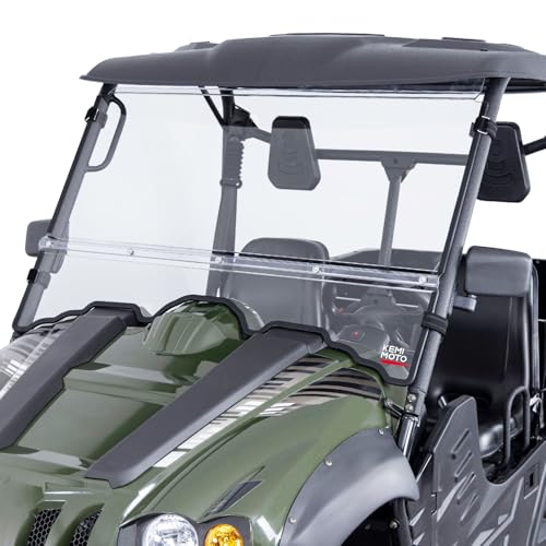 KEMIMOTO 2-in-1 PC Windshield with Rubber Seal for UTVs