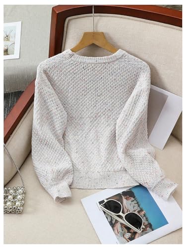 SOLY HUX Girl's Sweater Crew Neck Long Sleeve Drop Shoulder Casual Knitted Pullover Top2
