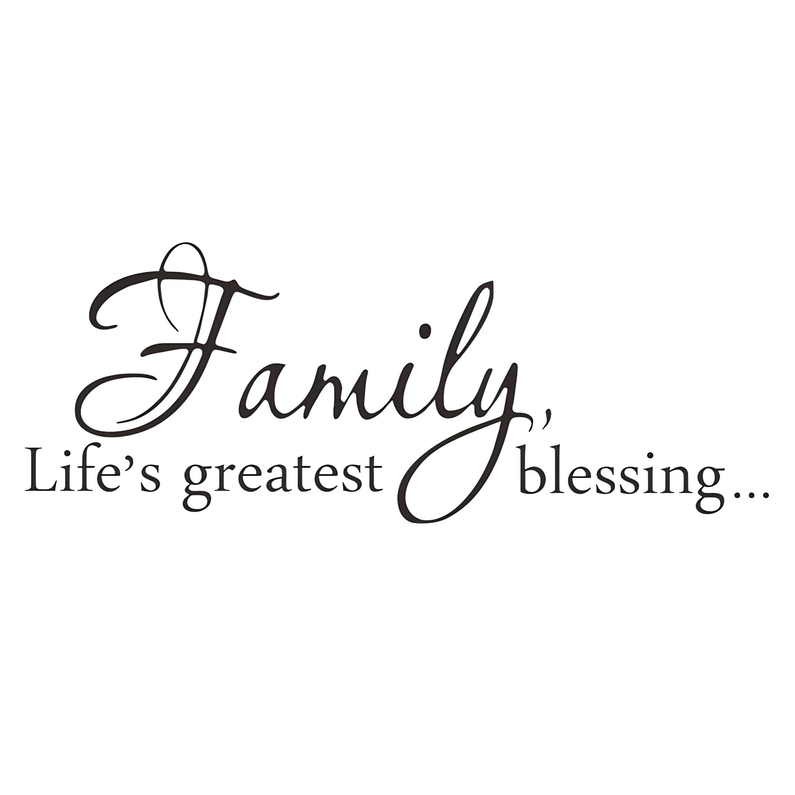 Fkereg Black Family Life's Greatest Blessing Wall Decals Peel And Stick, Removable Family Wall Decor Stickers For Living Room, Positive Saying Wall Art Vinyl, Motivation Lettering Inspirational Quotes