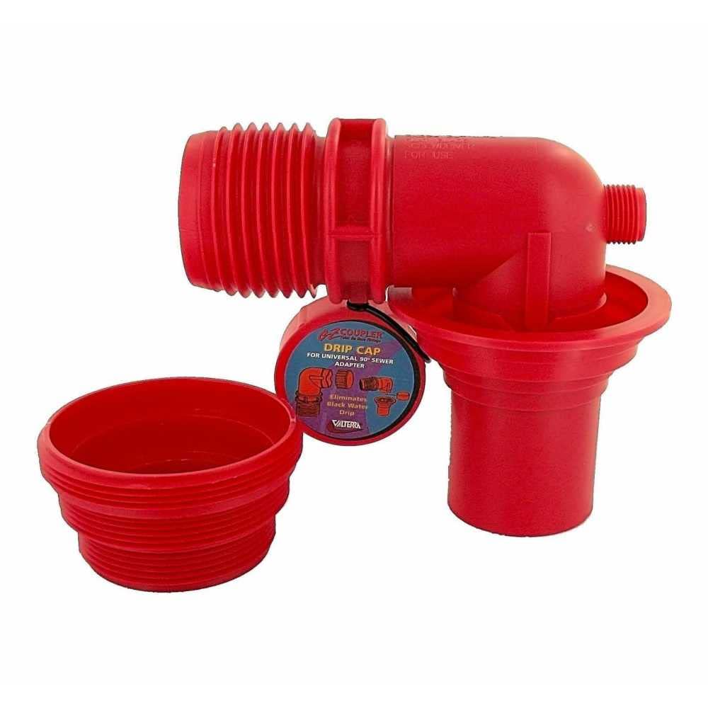 Valterra F02-3305VP EZ Coupler Red 90° Sewer Adapter and Thread Attachment