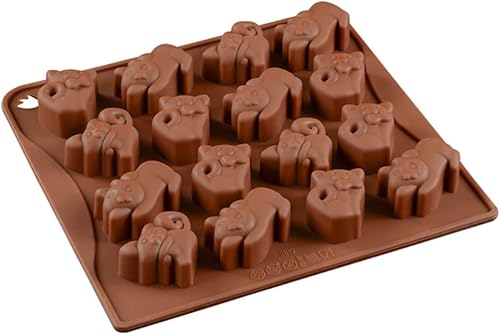 Miniatura 5 de BESTonZON 16 bandejas con forma de suministros de cavidad de cocina, moldes de fondant en forma de chocolate, bandejas de cubo, moldes para hornear,