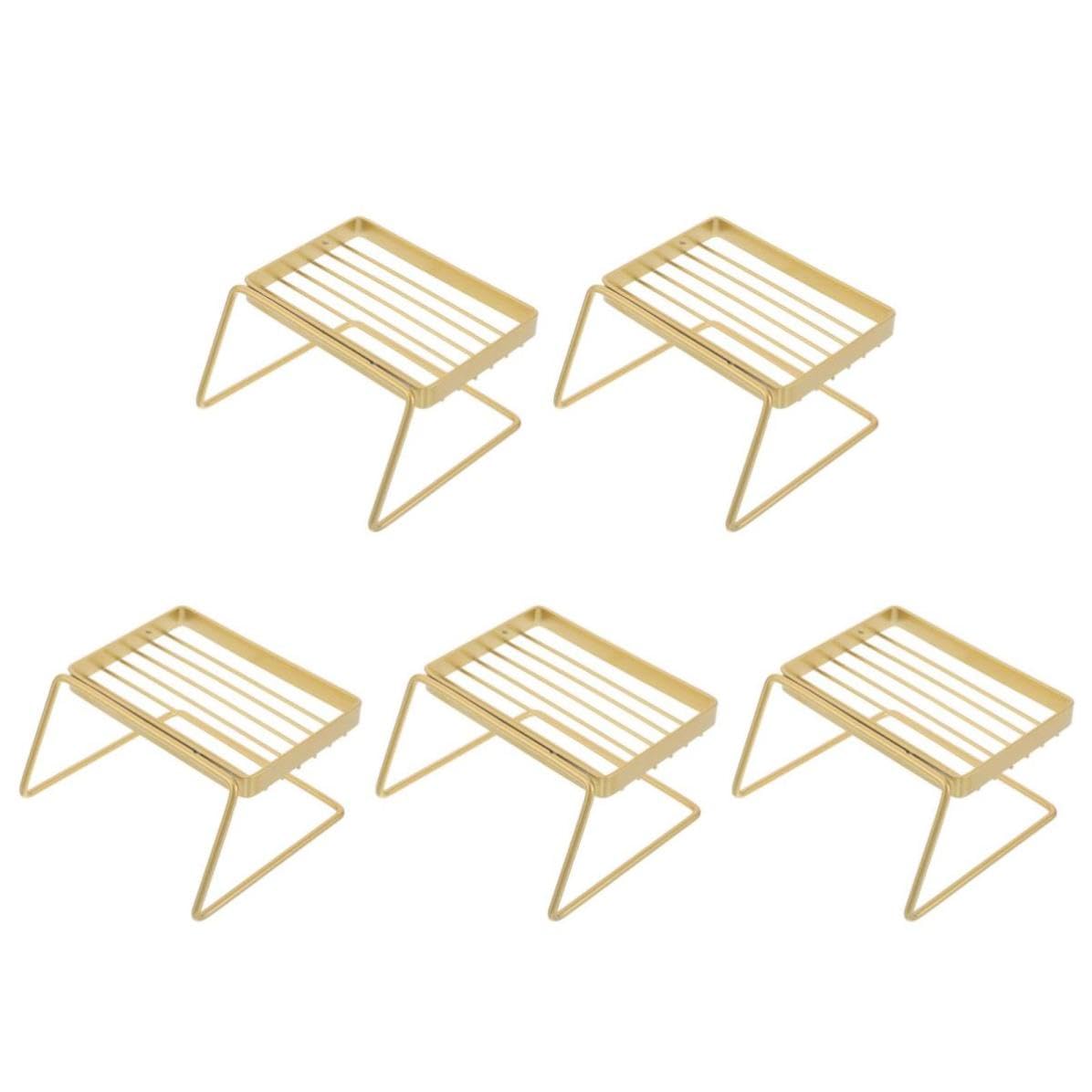 Operitacx 5 Piezas Jabonera de Acero Inoxidable Dorado Drenaje para Baño y